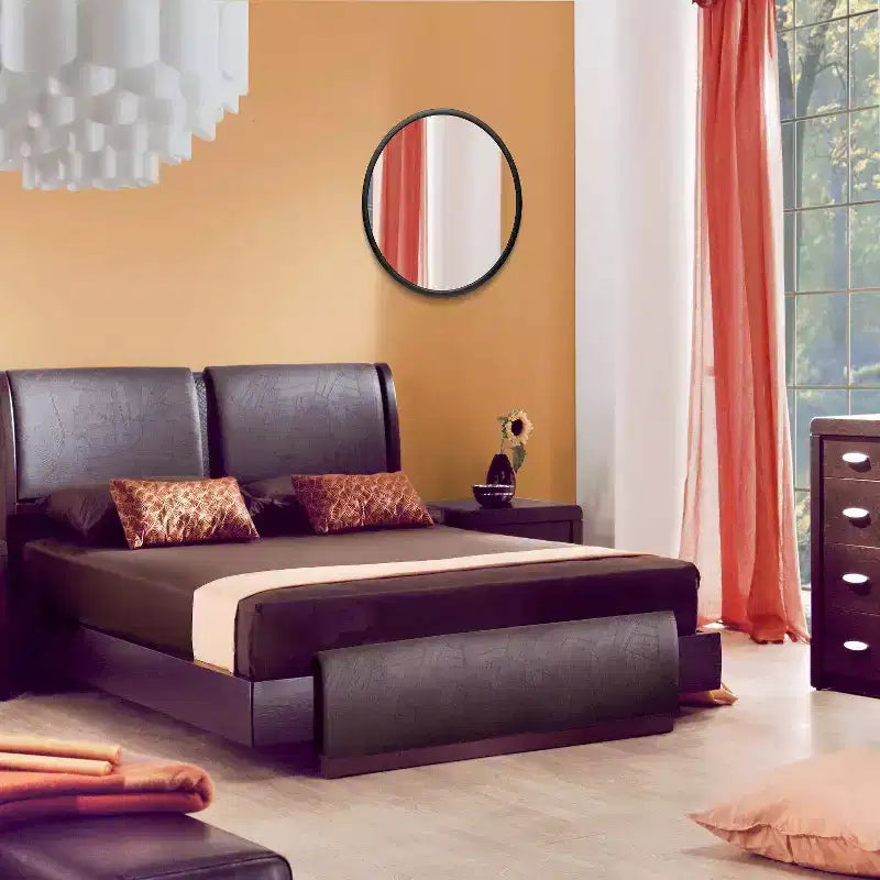 Specchio da parete nero 56 cm - Stile moderno, cornice in plastica, nessun assemblaggio, montaggio a parete