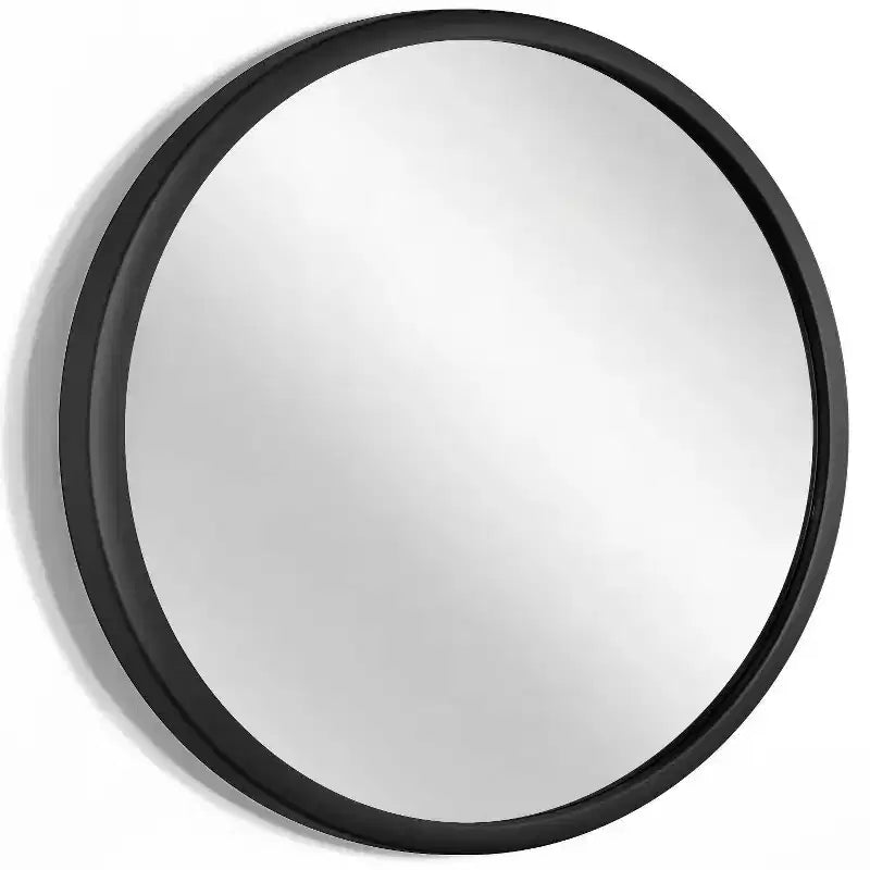 Specchio da parete nero 56 cm - Stile moderno, cornice in plastica, nessun assemblaggio, montaggio a parete