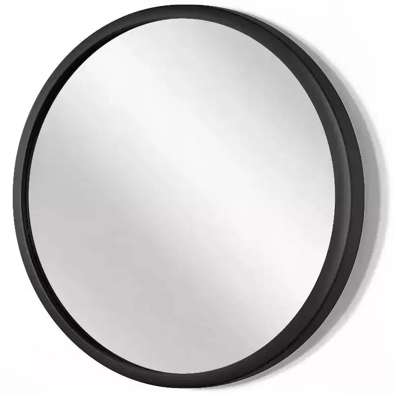 Specchio da parete nero 56 cm - Stile moderno, cornice in plastica, nessun assemblaggio, montaggio a parete