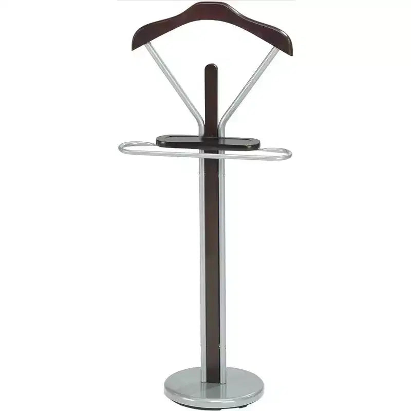 Organizzatore servetto appendiabiti in legno e metallo, argento/noce
