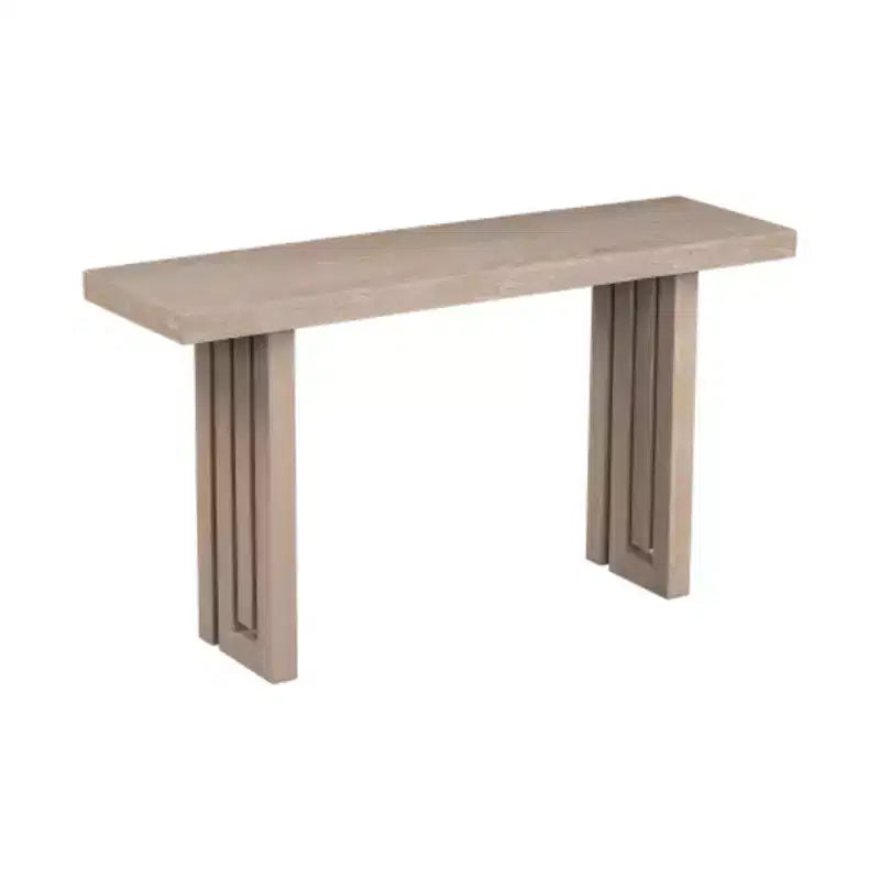 Consolle in Rovere Impiallacciato dal Design Unico, con Lati dalla Forma Distintiva, Adatta per Ingresso, Corridoio, Salotto, Foyer, Disimpegno