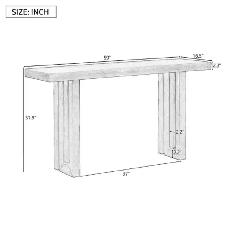 Consolle in Rovere Impiallacciato dal Design Unico, con Lati dalla Forma Distintiva, Adatta per Ingresso, Corridoio, Salotto, Foyer, Disimpegno