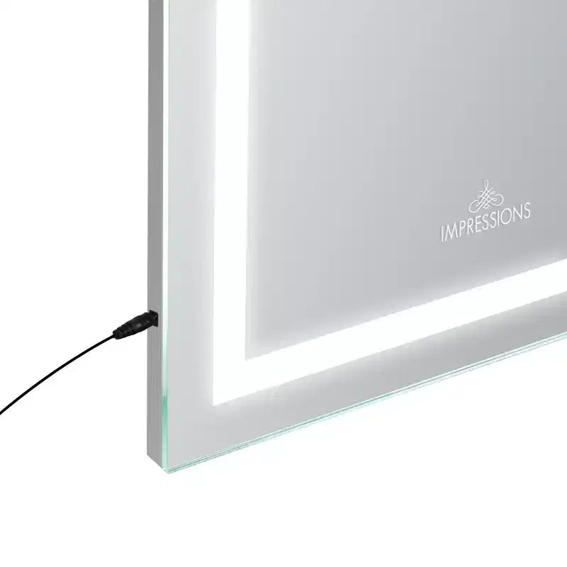 Specchio da Terra o da Parete con Illuminazione LED a Tre Toni e Cornice Sottile in Alluminio