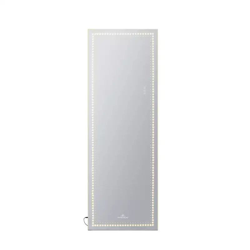 Specchio da Terra o da Parete con Illuminazione LED a Tre Toni e Cornice Sottile in Alluminio