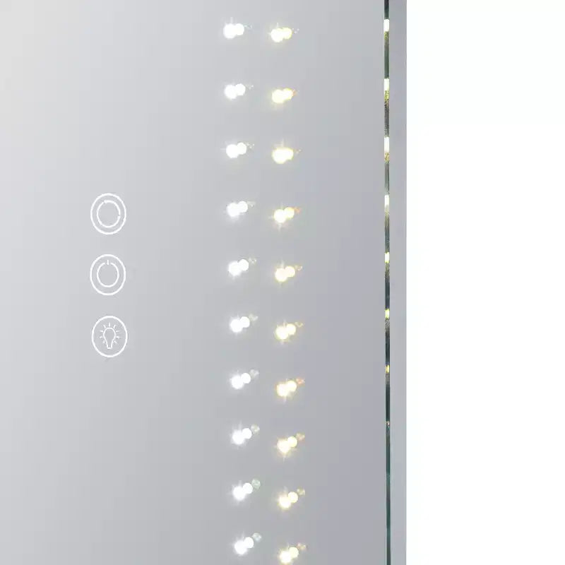 Specchio da Terra o da Parete con Illuminazione LED a Tre Toni e Cornice Sottile in Alluminio