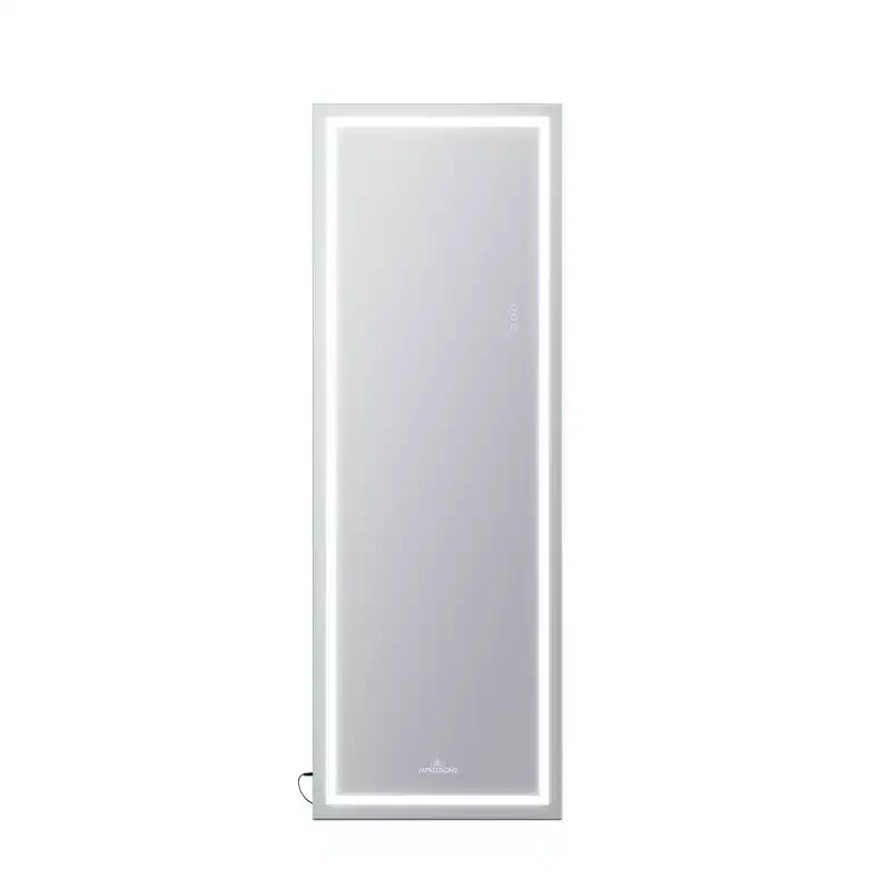 Specchio da Terra o da Parete con Illuminazione LED a Tre Toni e Cornice Sottile in Alluminio
