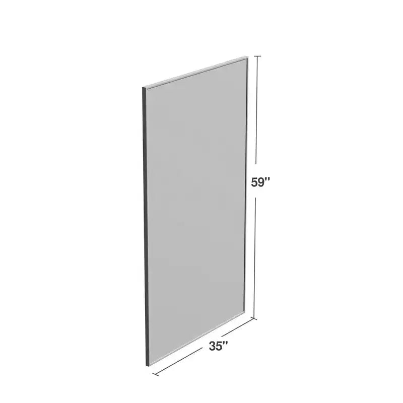 Specchio a figura intera rettangolare con bordo sottile in lega di alluminio, colore argento, 150x90x2 cm (senza staffa)