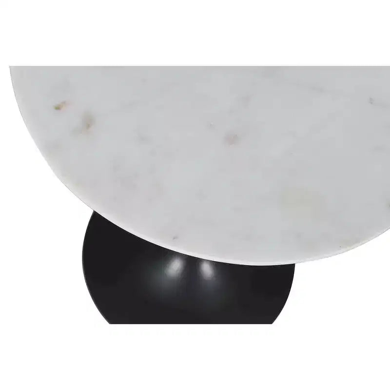 Tavolini d'appoggio di lusso moderni in marmo massiccio e ferro - Colore bianco