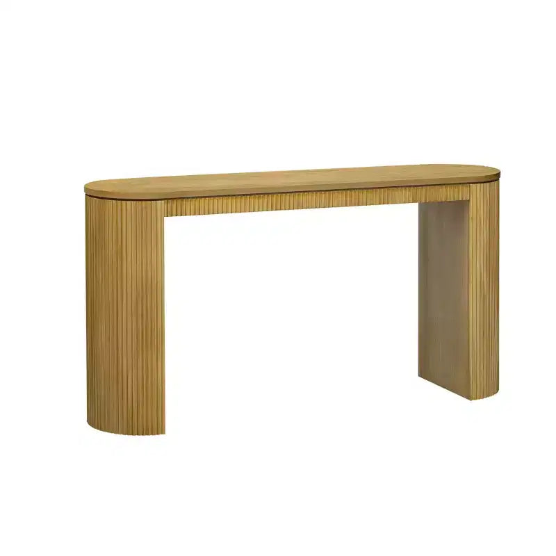 Tavolo Consolle dal Design Curvo con Esclusivo Motivo a Strisce Verticali per Soggiorno, Studio e Ingresso