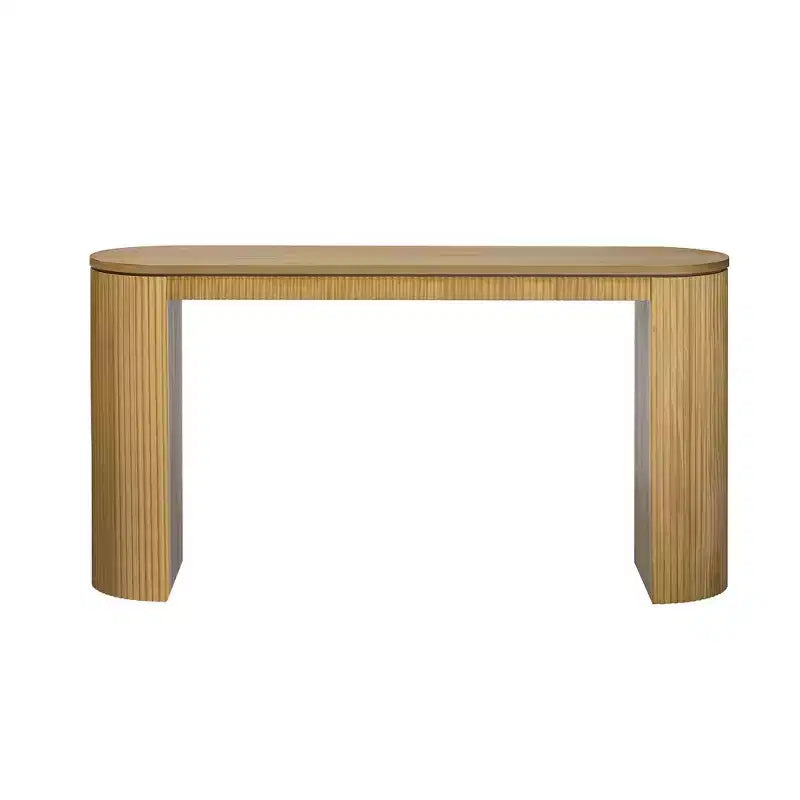 Tavolo Consolle dal Design Curvo con Esclusivo Motivo a Strisce Verticali per Soggiorno, Studio e Ingresso