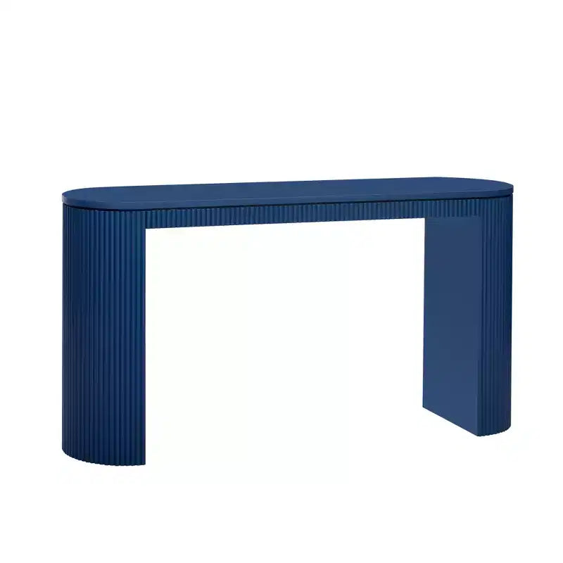 Tavolo Consolle dal Design Curvo con Esclusivo Motivo a Strisce Verticali per Soggiorno, Studio e Ingresso