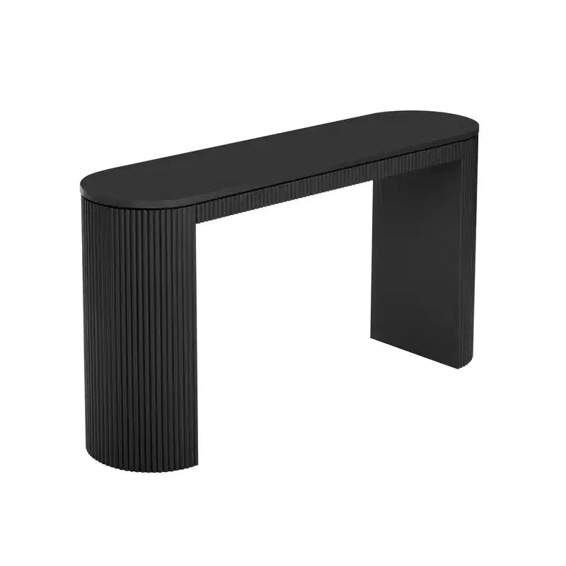 Tavolo Consolle dal Design Curvo con Esclusivo Motivo a Strisce Verticali per Soggiorno, Studio e Ingresso