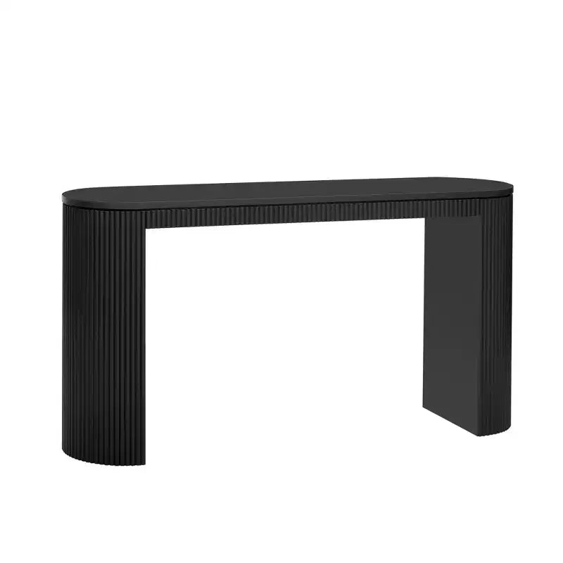 Tavolo Consolle dal Design Curvo con Esclusivo Motivo a Strisce Verticali per Soggiorno, Studio e Ingresso