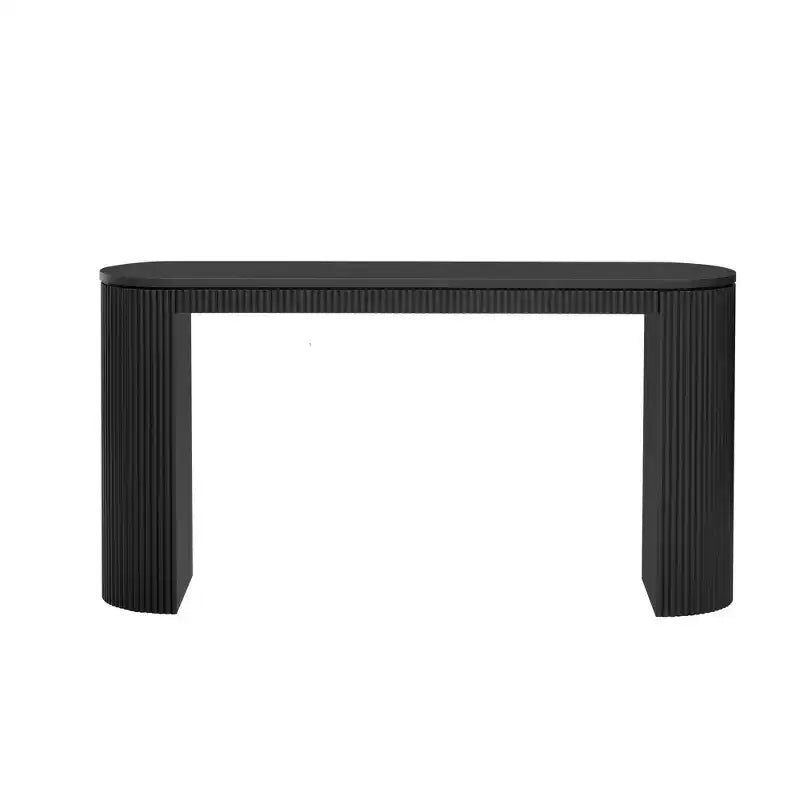 Tavolo Consolle dal Design Curvo con Esclusivo Motivo a Strisce Verticali per Soggiorno, Studio e Ingresso