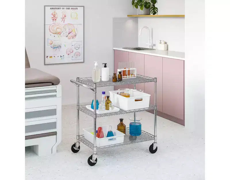Carrello di servizio resistente su ruote UltraDurable NSF Commercial di Seville Classics
