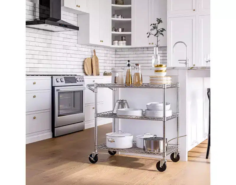 Carrello di servizio resistente su ruote UltraDurable NSF Commercial di Seville Classics