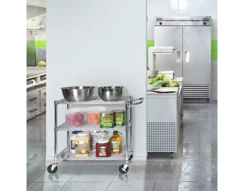 Carrello di servizio resistente su ruote UltraDurable NSF Commercial di Seville Classics