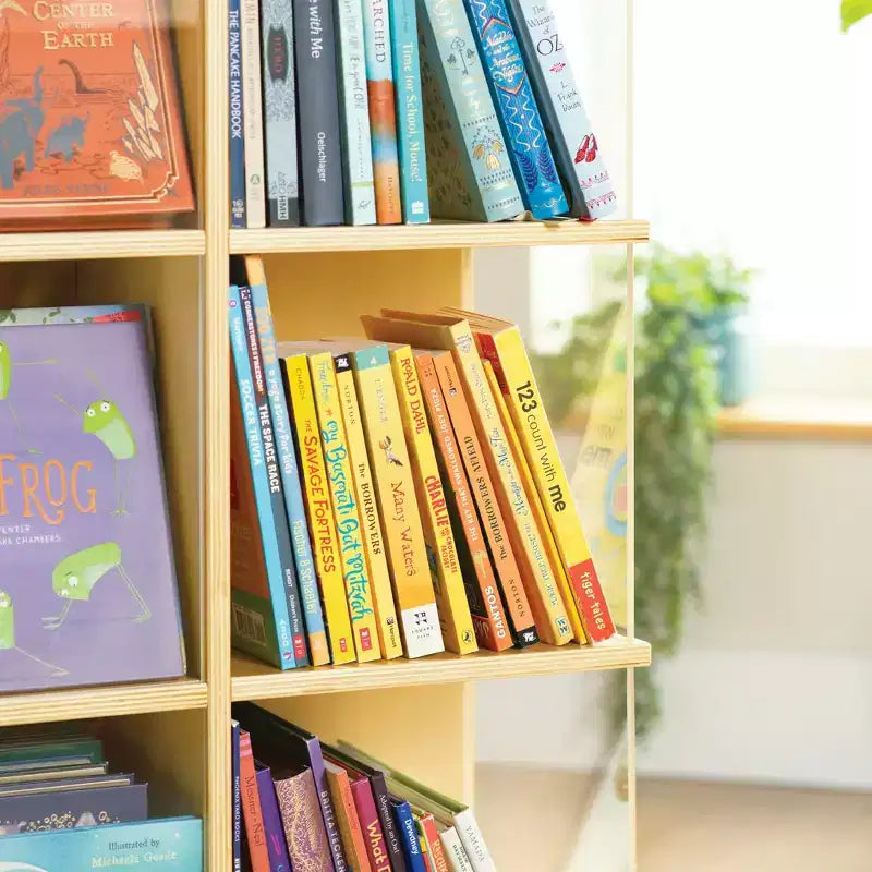 Espositore girevole per libri grandi bianco: libreria a 3 ripiani per bambini per riporre in classe, organizer per libri con ripiani in acrilico per l'organizzazione della scuola a casa