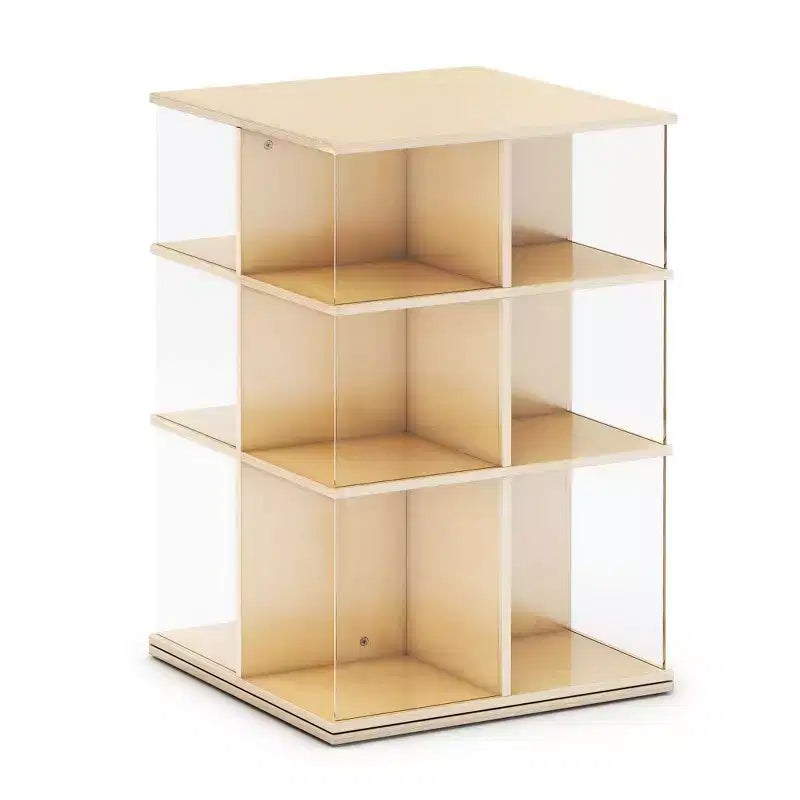 Espositore girevole per libri grandi bianco: libreria a 3 ripiani per bambini per riporre in classe, organizer per libri con ripiani in acrilico per l'organizzazione della scuola a casa