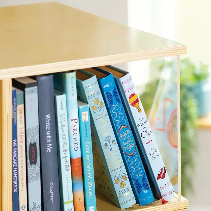 Espositore girevole per libri grandi bianco: libreria a 3 ripiani per bambini per riporre in classe, organizer per libri con ripiani in acrilico per l'organizzazione della scuola a casa