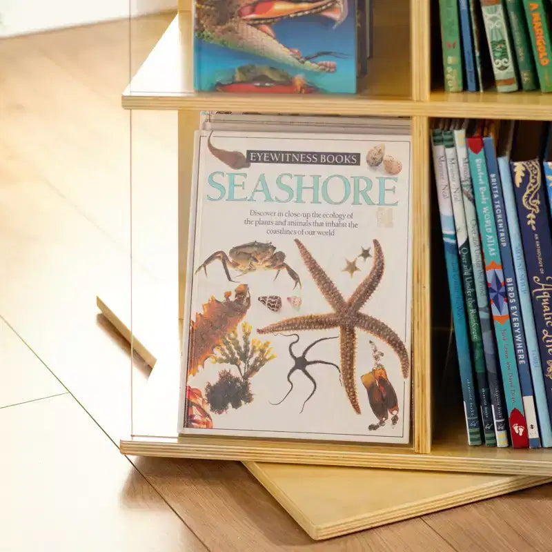Espositore girevole per libri grandi bianco: libreria a 3 ripiani per bambini per riporre in classe, organizer per libri con ripiani in acrilico per l'organizzazione della scuola a casa
