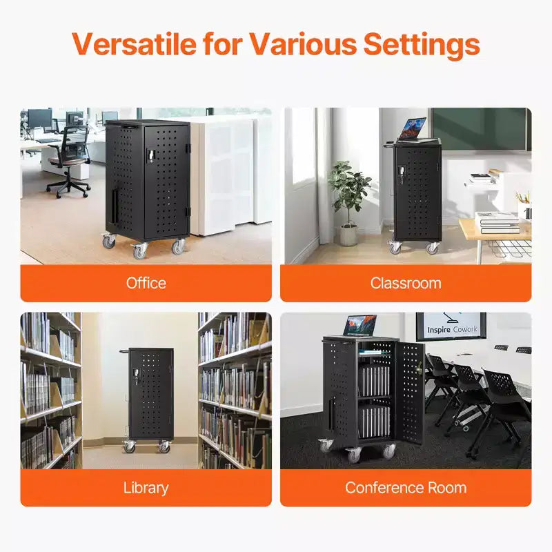 Carrello per Laptop, Carrello di Ricarica Mobile per 20 Dispositivi, Schermo Fino a 15,6 Pollici, Carrello di Ricarica Mobile per Ufficio e Aula, per Chromebook