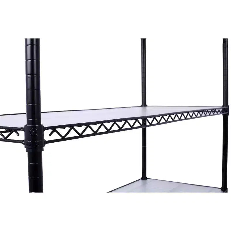 Scaffale a 6 ripiani in filo metallico NSF da 6000 libbre, struttura robusta regolabile con ruote e copriripiani (nero, 84H48L20D)