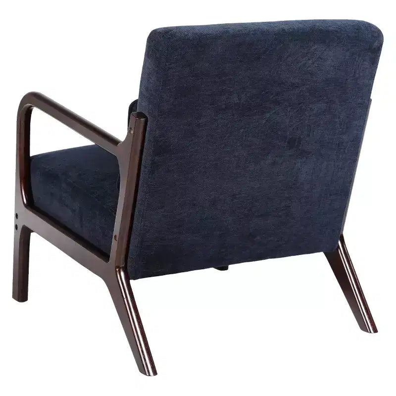 Poltrona moderna con braccioli e struttura in legno massello, elegante sedia imbottita, poltrona club per soggiorno, camera da letto o ufficio