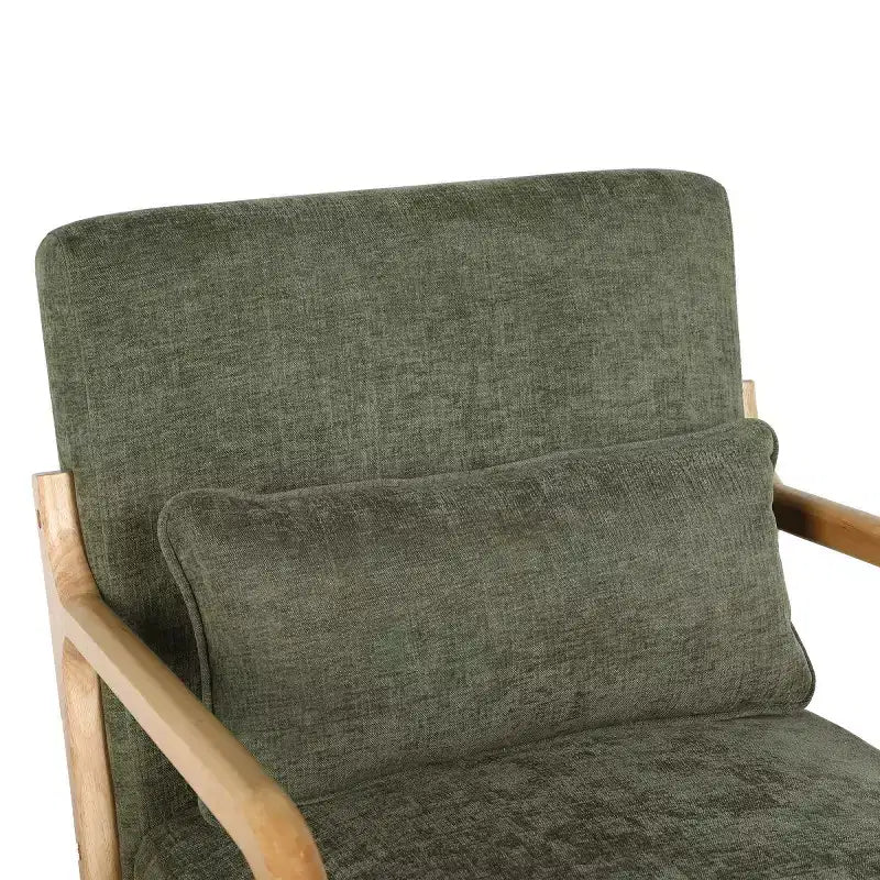 Poltrona moderna con braccioli e struttura in legno massello, elegante sedia imbottita, poltrona club per soggiorno, camera da letto o ufficio