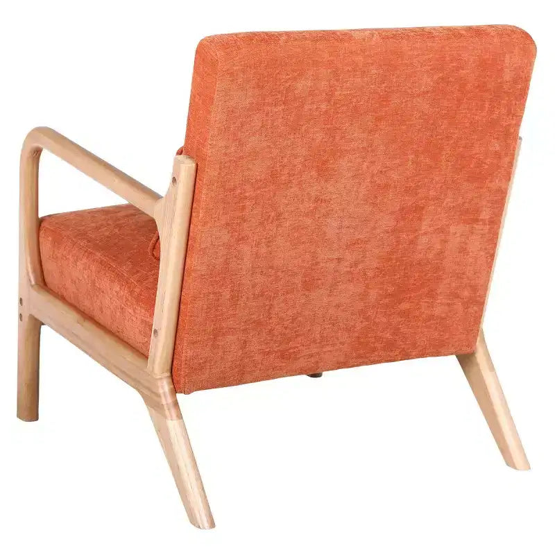 Poltrona moderna con braccioli e struttura in legno massello, elegante sedia imbottita, poltrona club per soggiorno, camera da letto o ufficio