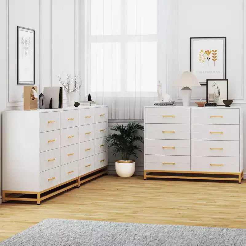 Cassettiera alta 36" con 8 cassetti a chiusura ammortizzata, organizer moderno per camera da letto, armadio, corridoio