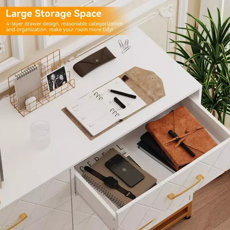 Cassettiera alta 36" con 8 cassetti a chiusura ammortizzata, organizer moderno per camera da letto, armadio, corridoio