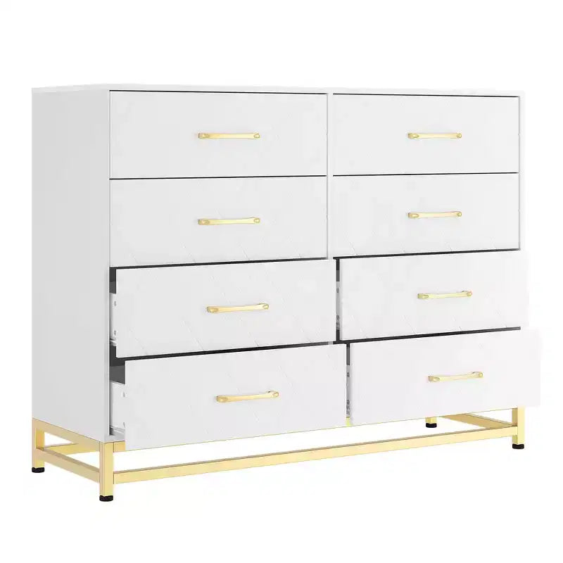 Cassettiera alta 36" con 8 cassetti a chiusura ammortizzata, organizer moderno per camera da letto, armadio, corridoio