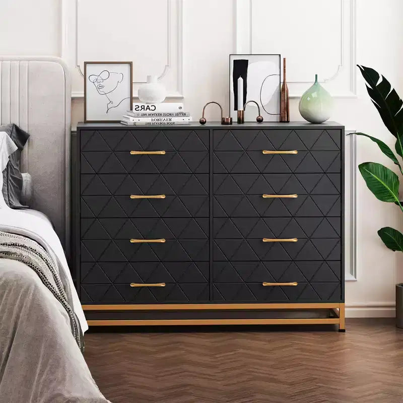 Cassettiera alta 36" con 8 cassetti a chiusura ammortizzata, organizer moderno per camera da letto, armadio, corridoio