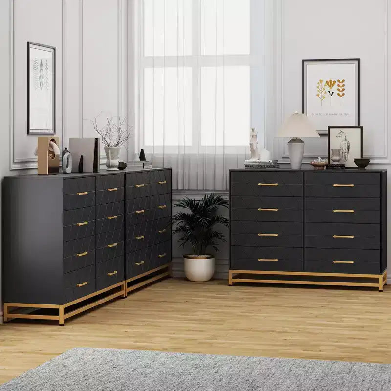 Cassettiera alta 36" con 8 cassetti a chiusura ammortizzata, organizer moderno per camera da letto, armadio, corridoio