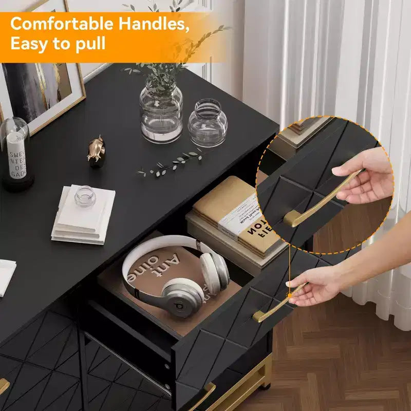 Cassettiera alta 36" con 8 cassetti a chiusura ammortizzata, organizer moderno per camera da letto, armadio, corridoio