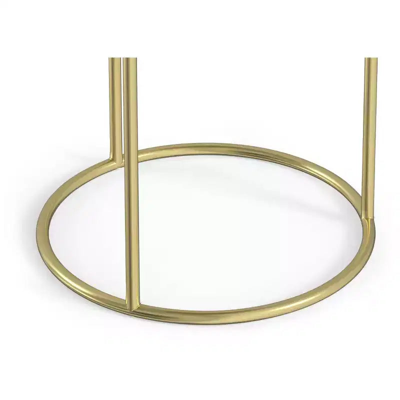 Tavolino nidificabile in metallo dorato, stile moderno contemporaneo, larghezza 40 cm, completamente assemblato