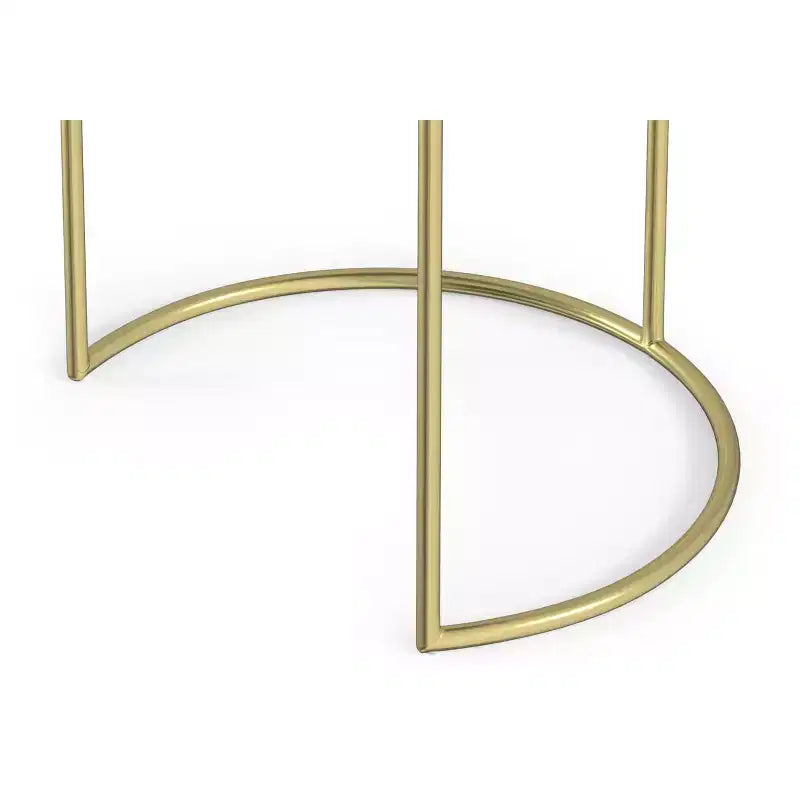 Tavolino nidificabile in metallo dorato, stile moderno contemporaneo, larghezza 40 cm, completamente assemblato