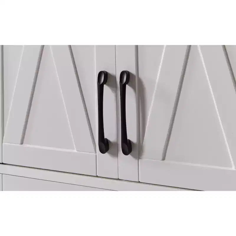 68 Mobile multiuso da soggiorno, credenza bianca in truciolare+MDF con dispositivo anti-ribaltamento