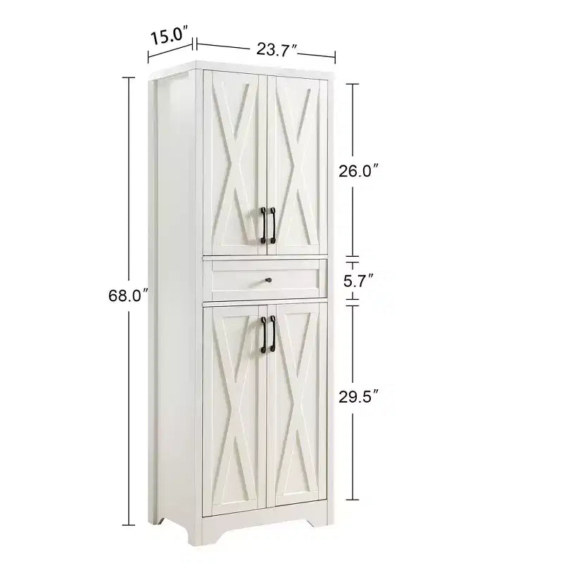 68 Mobile multiuso da soggiorno, credenza bianca in truciolare+MDF con dispositivo anti-ribaltamento