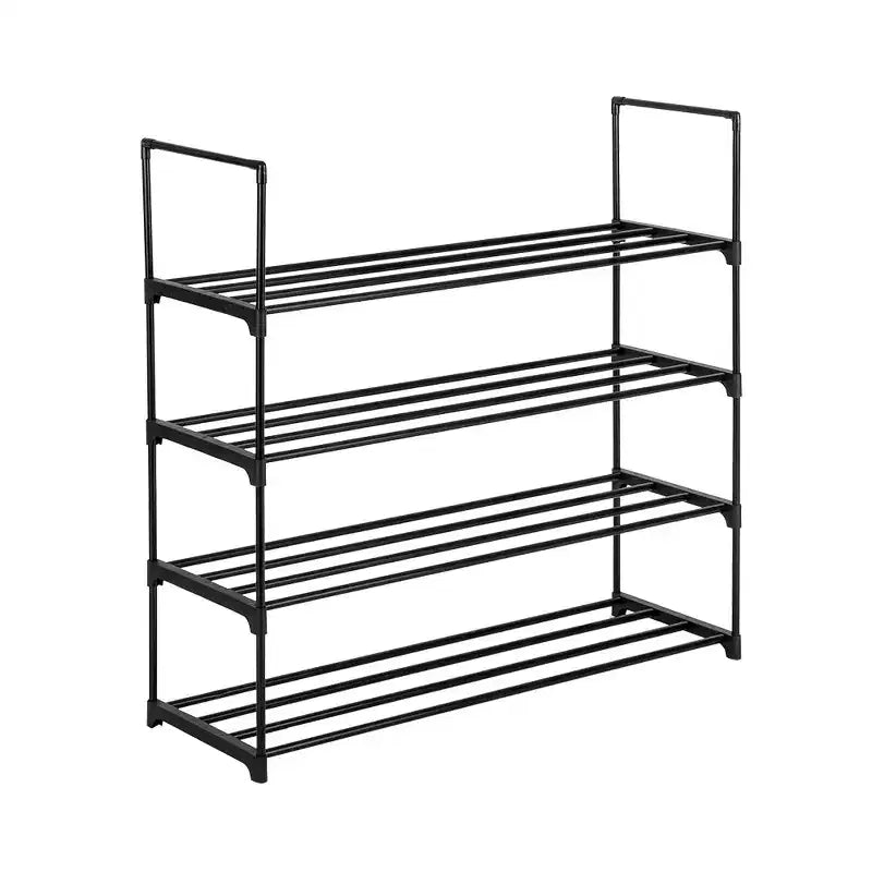 Scarpiera a 4 Ripiani Scaffale a Torre Organizer per Camera da Letto, Ingresso, Corridoio e Armadio, Colore Grigio