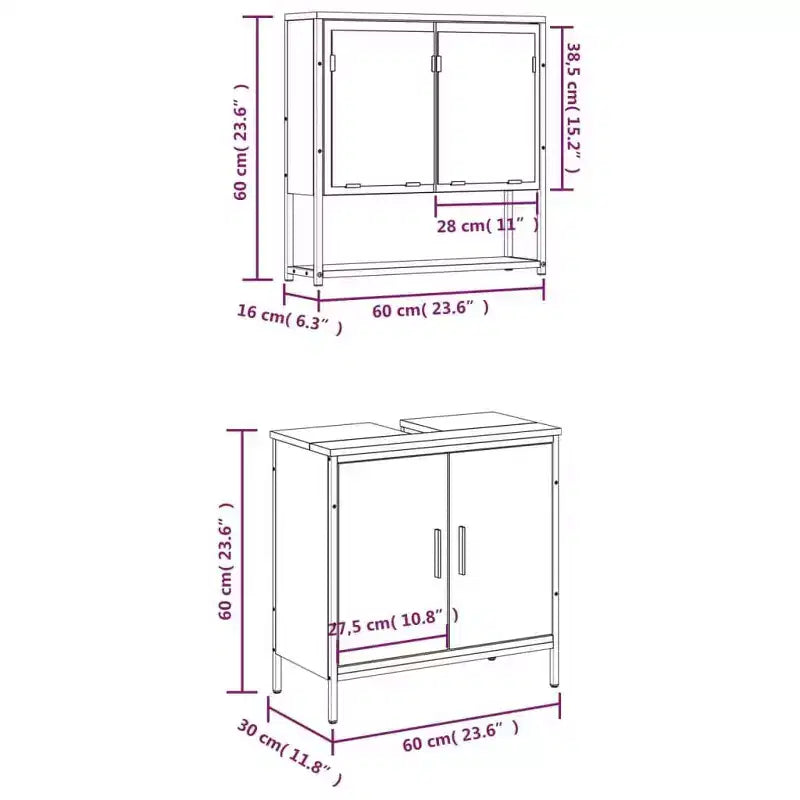 Mobile da Bagno con Mensola, Mobile Lavabo in Legno Ingegnerizzato