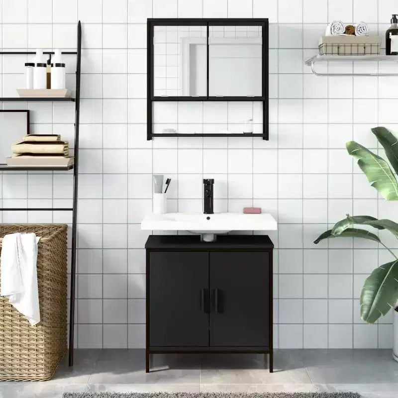 Mobile da Bagno con Mensola, Mobile Lavabo in Legno Ingegnerizzato