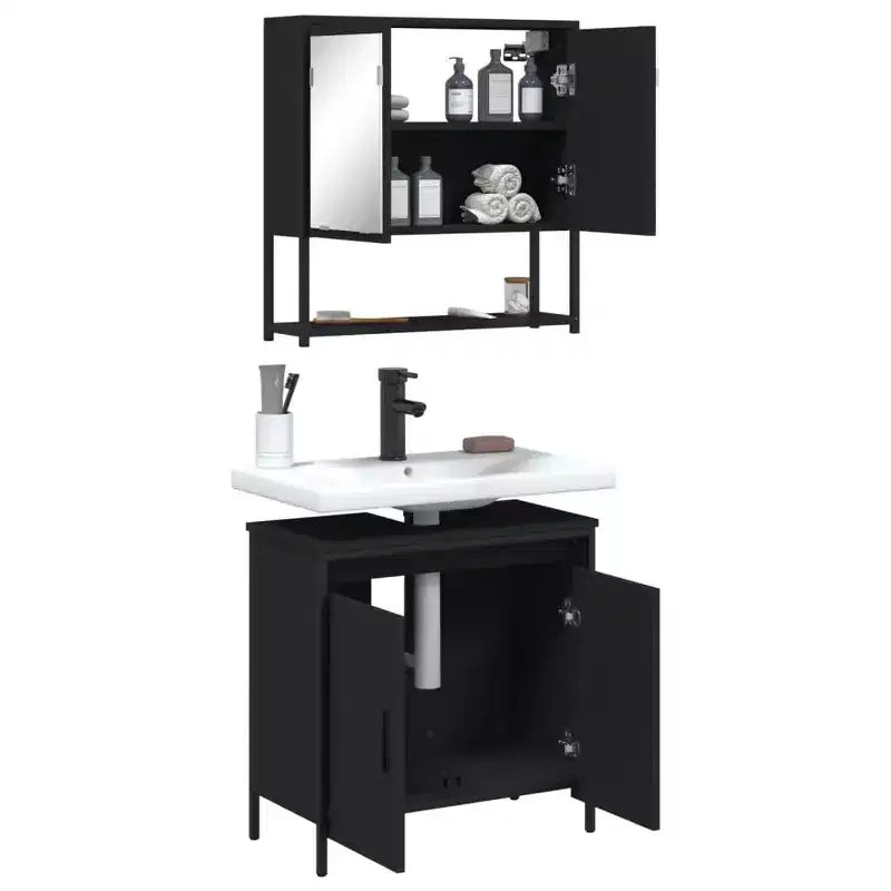 Mobile da Bagno con Mensola, Mobile Lavabo in Legno Ingegnerizzato