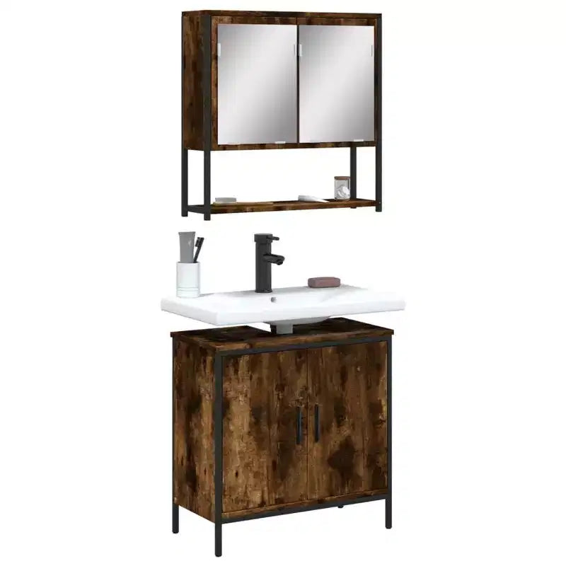Mobile da Bagno con Mensola, Mobile Lavabo in Legno Ingegnerizzato