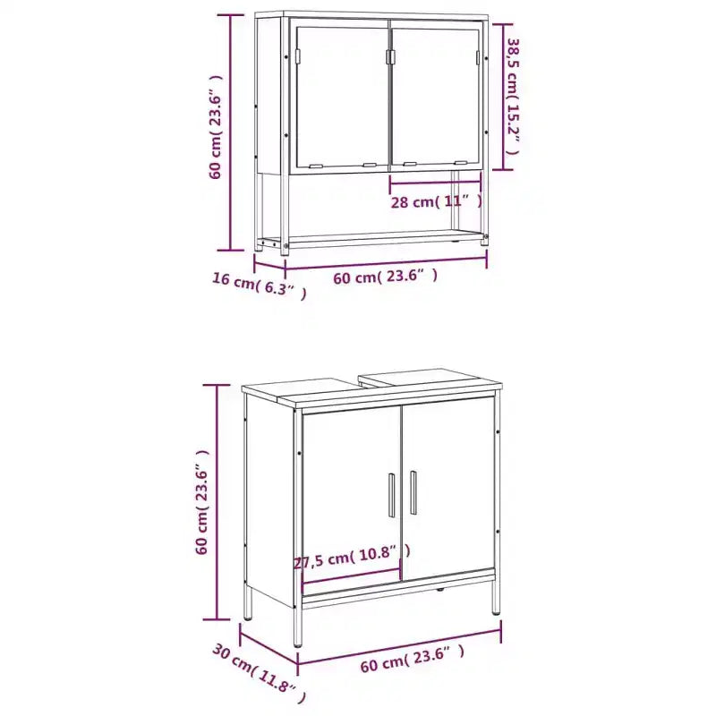 Mobile da Bagno con Mensola, Mobile Lavabo in Legno Ingegnerizzato