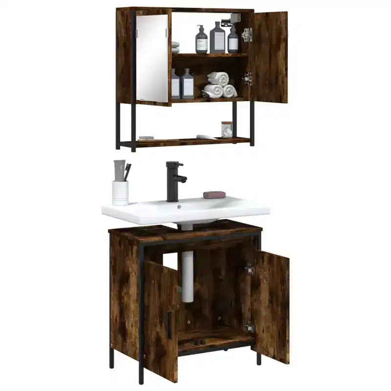 Mobile da Bagno con Mensola, Mobile Lavabo in Legno Ingegnerizzato