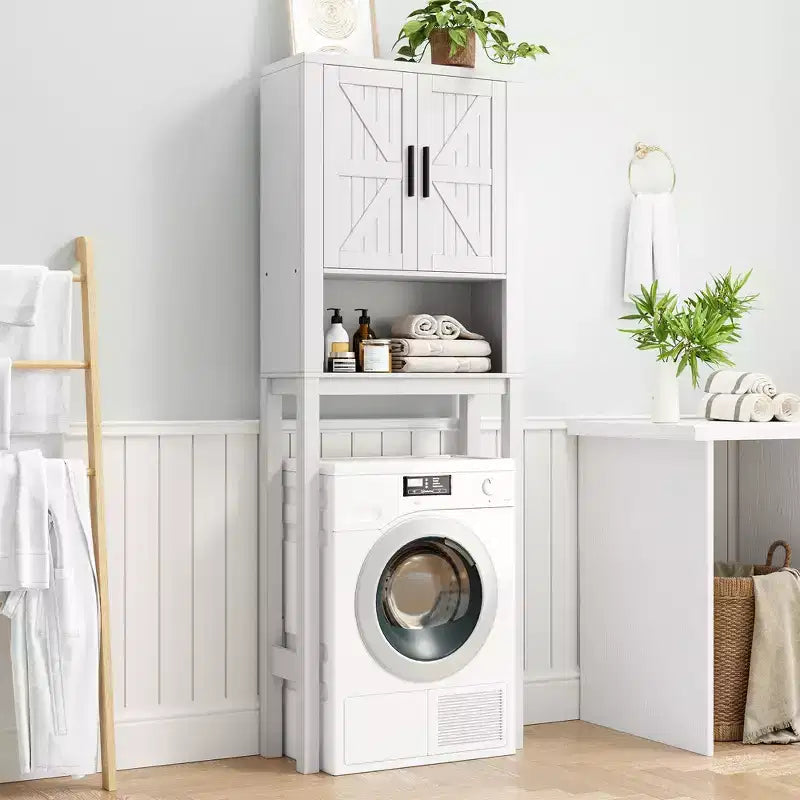 23,6 Pollici di Larghezza Scaffale da Bagno con Mobiletto Sopra il WC, Organizer a Scaffale per Bagno con Dispositivo Antiribaltamento, Salvaspazio Autoportante
