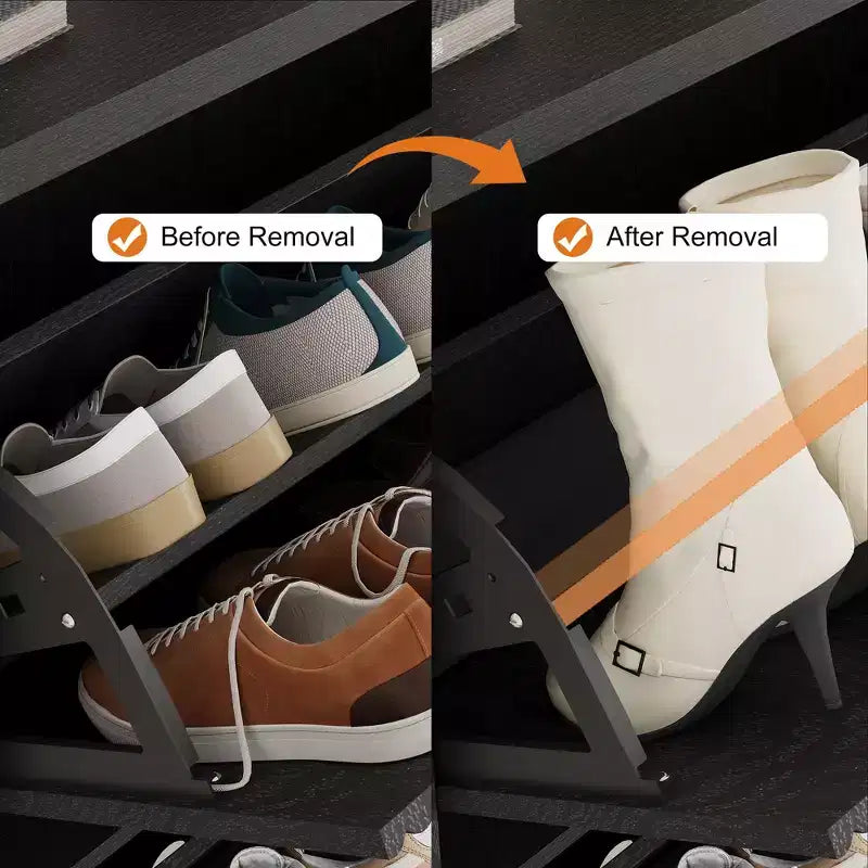 Scarpiera con 2 cassetti a ribalta - Porta scarpe stretto scanalato per ingresso - Ripiani regolabili e rimovibili - Organizzatore di scarpe moderno indipendente