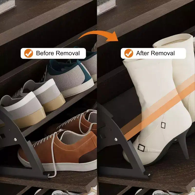Scarpiera con 2 cassetti a ribalta - Porta scarpe stretto scanalato per ingresso - Ripiani regolabili e rimovibili - Organizzatore di scarpe moderno indipendente